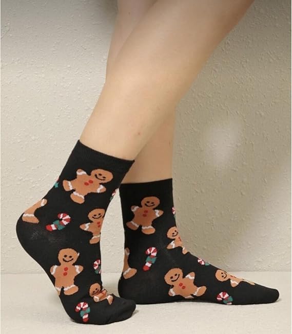 4 Pairs Womens Funny Socks Cozy Cute Printed Patterned Fun Christmas Novelty Santa Socks for Women and Men - Medaid International