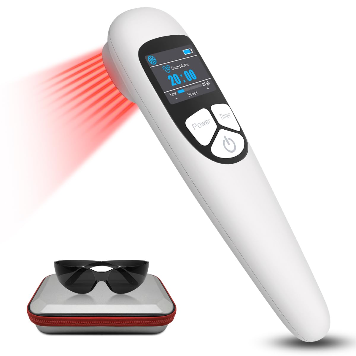 Handheld Cold Laser Therapy Device with LED Display, Low Level Red Light Therapy for Dog Human Pain Relief Joint and Muscle, Body Back Shoulder Knee Pain, 4 Power & 4 Timer - Medaid International