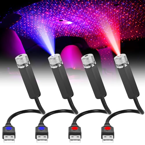 Acboor - 4-Piece LED Starry Sky Projector for Car Ceiling & Interior Atmosphere