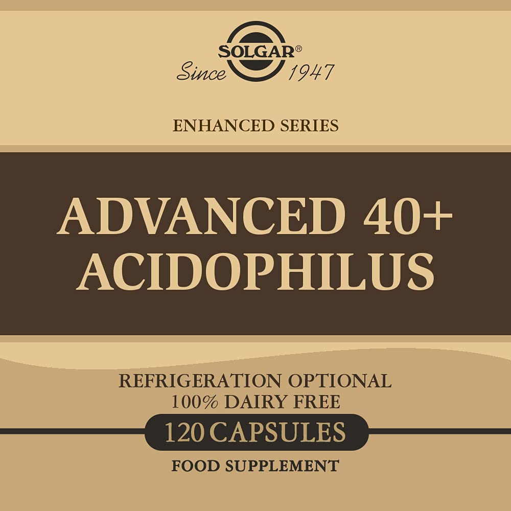 Solgar Advanced 40+ Acidophilus, 120 Vegetable Capsules - Supports Healthy Intestinal Flora - 1.5 Billion Microorganisms Per Serving - Gluten, Dairy, Lactose & Milk Free - Vegetarian - 120 Servings - Medaid International