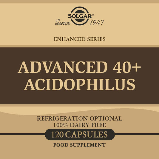 Solgar Advanced 40+ Acidophilus, 120 Vegetable Capsules - Supports Healthy Intestinal Flora - 1.5 Billion Microorganisms Per Serving - Gluten, Dairy, Lactose & Milk Free - Vegetarian - 120 Servings - Medaid International