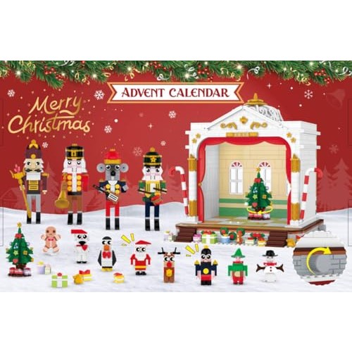 HOGOKIDS Advent Calendar 2025 Nutcracker Theater Building Set with Light, 24 Day Christmas Countdown Calendar 3.6 Mini Building Block Toy with 4 Nutcracker & 8 Minifigures, Gift for Adult Girl Boy 10+ - Medaid International