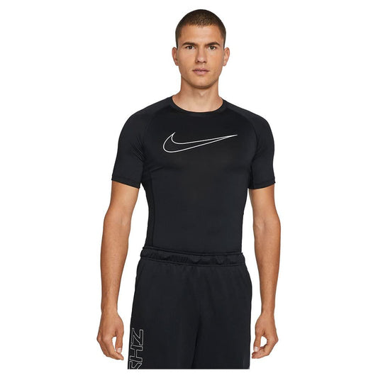 Nike Pro Dri-FIT Men's Tight Fit Short-Sleeve Top (as1, Alpha, s, Regular, Regular, Black/White) - Medaid International