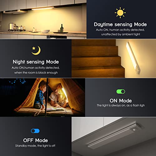 Ouila - Motion Sensor LED Wardrobe Light, USB Rechargeable, 3000K, 2-Pack