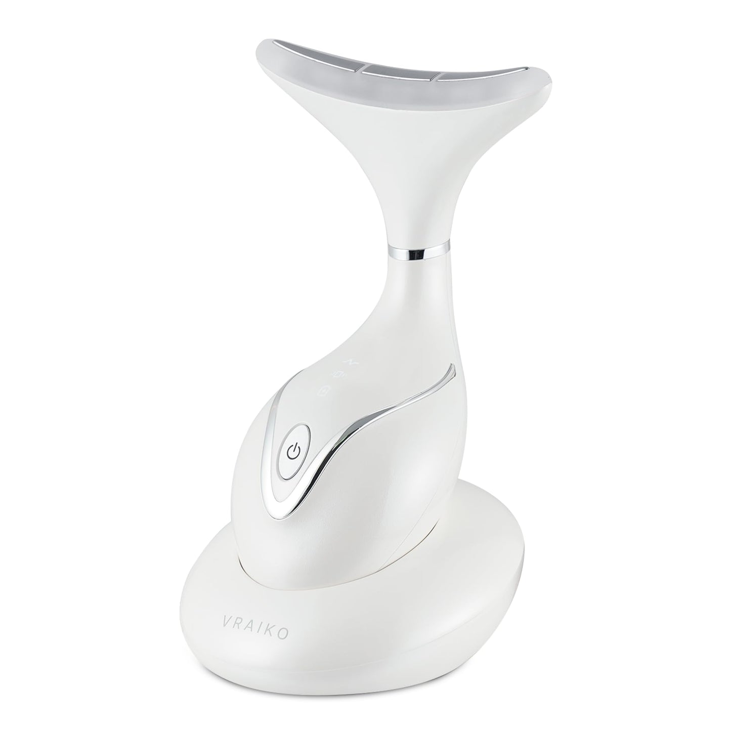 VRAIKO Iris Neck Face Massager, Pro Face Sculpting Tool with Charging Base, All-in-1 Facial Device for Enhanced Absorption, Radiance, Contouring, Elasticity, Home Facial Spa (White) - Medaid International