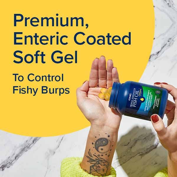 GNC Triple Strength Fish Oil Mini Omega 3 Supplement, 1000mg EPA and DHA, Supports Heart, Brain, Skin, Eye and Joint Health, 60 Mini Softgels - Medaid International