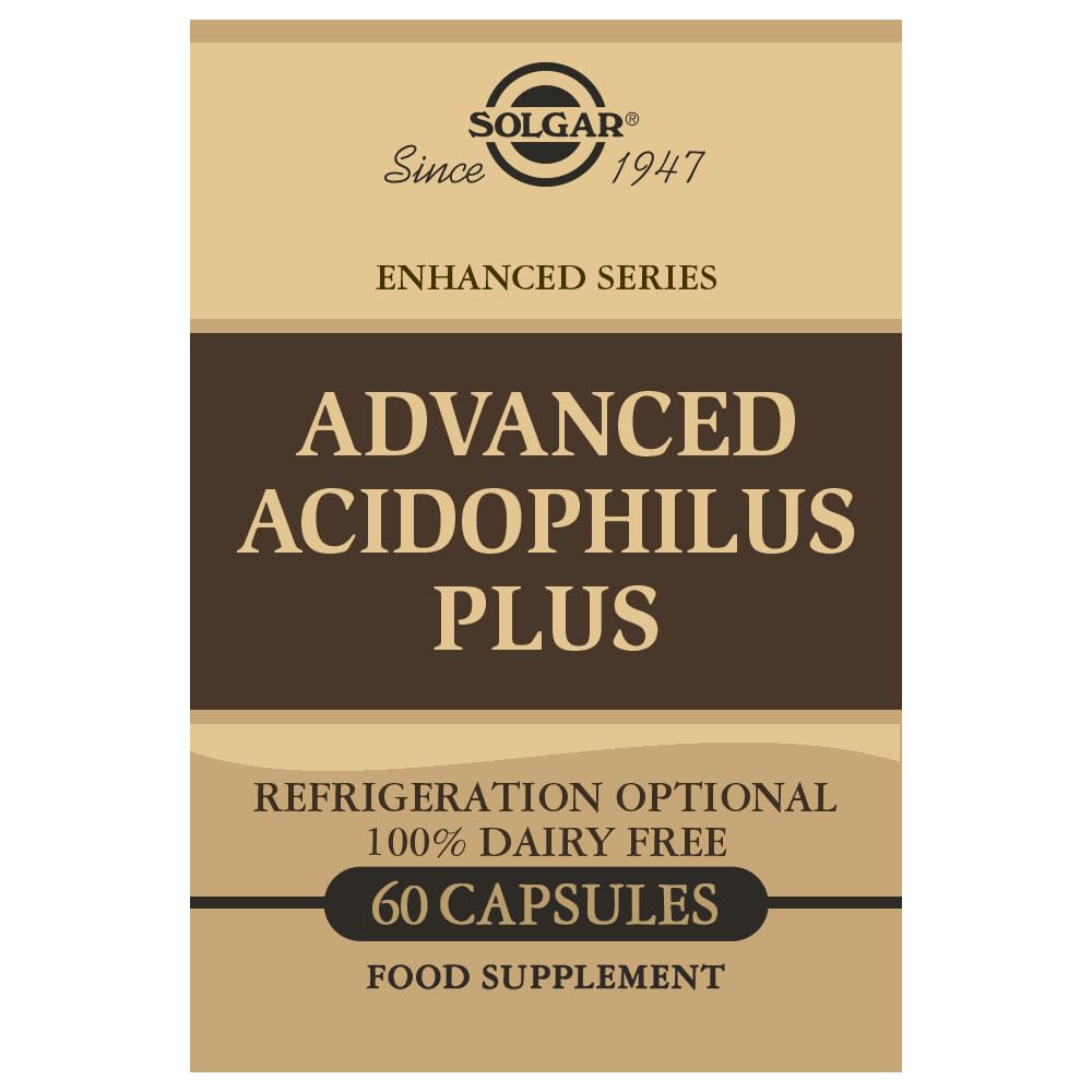 Solgar Advanced Acidophilus Plus, 60 Vegetable Capsules - Supports Healthy Intestinal Flora - 500 Million Microorganisms Per Serving - Gluten & Dairy Free - Vegetarian - 60 Servings - Medaid International