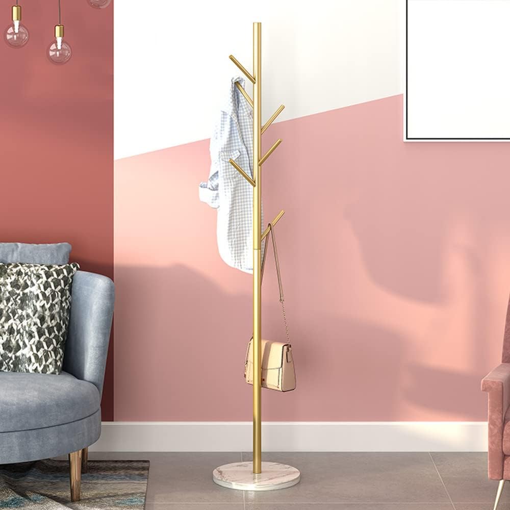 n Gear Coat Rack Coat Racks Free Standing Hat Rack Clothes Stand Coat Tree Coat Hanger (Gold-Tree Shape) - Medaid - Lebanon