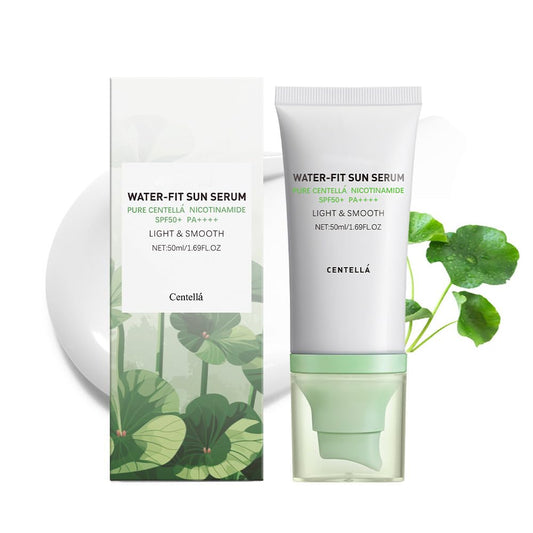 Centella Sunscreen, Hyalu Cica Water Fit Sun Serum, Light Hydrating Face Sunscreen for All Skin Type and UV Defense.(Green) - Medaid International