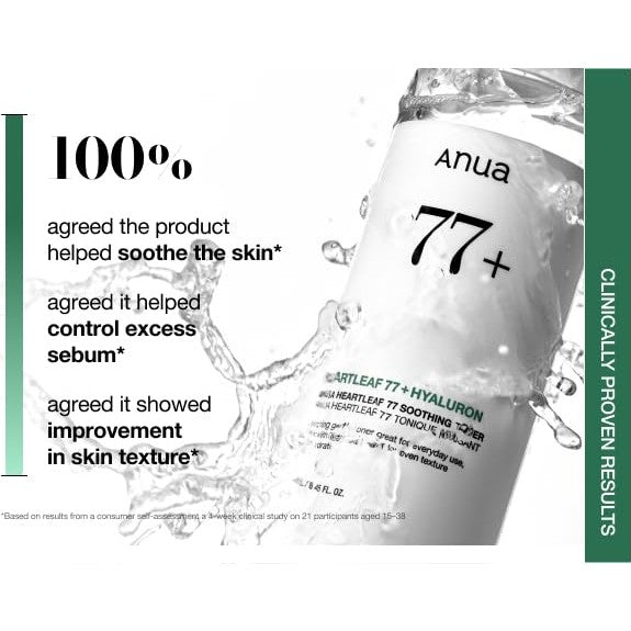 Anua Heartleaf 77 Soothing Toner I pH 5.5 Trouble Care, Calming Skin, Refreshing, Hydrating, Purifying, Cruelty Free, Vegan,(250ml / 8.45 fl.oz.) - Medaid International