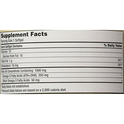 Kirkland Signature Omega-3 Fish Oil Concentrate, 800 Softgels, 1000 mg Fish Oil with 30% Omega-3s (300 mg) - Medaid International