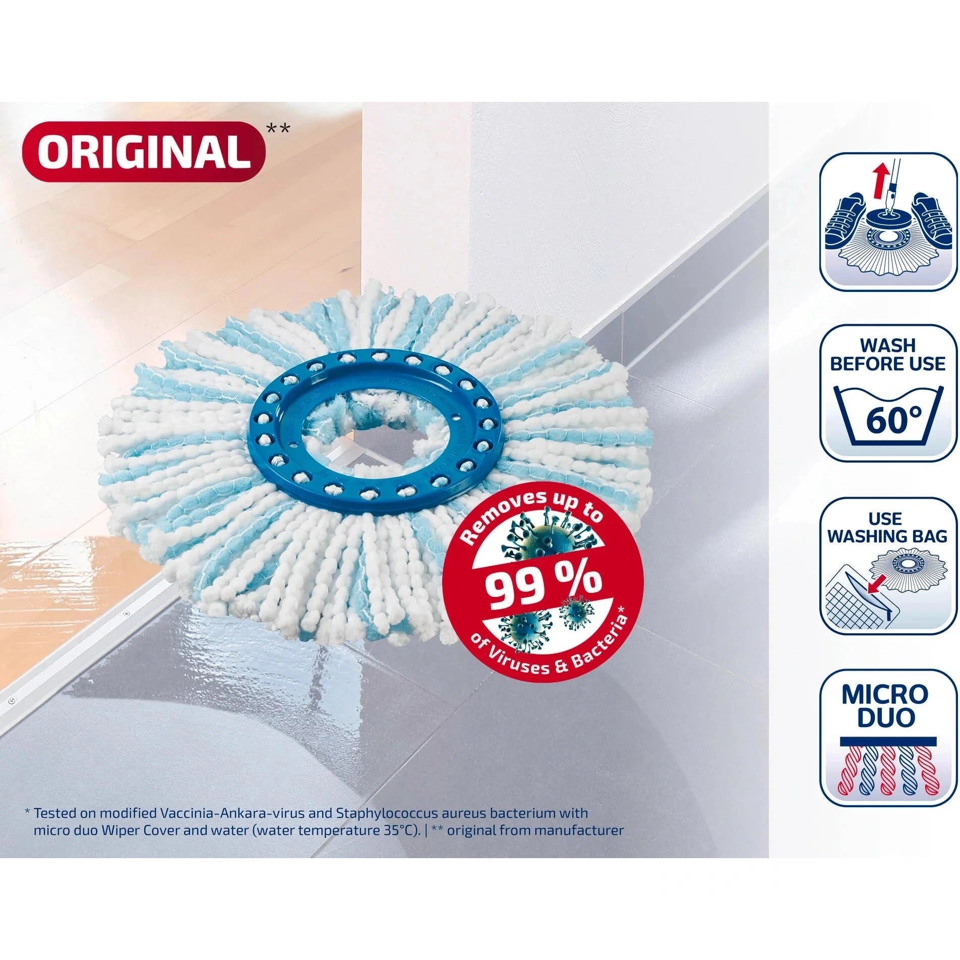 CLEAN TWIST Disc Mop Micro Duo Replacement Head - Medaid International