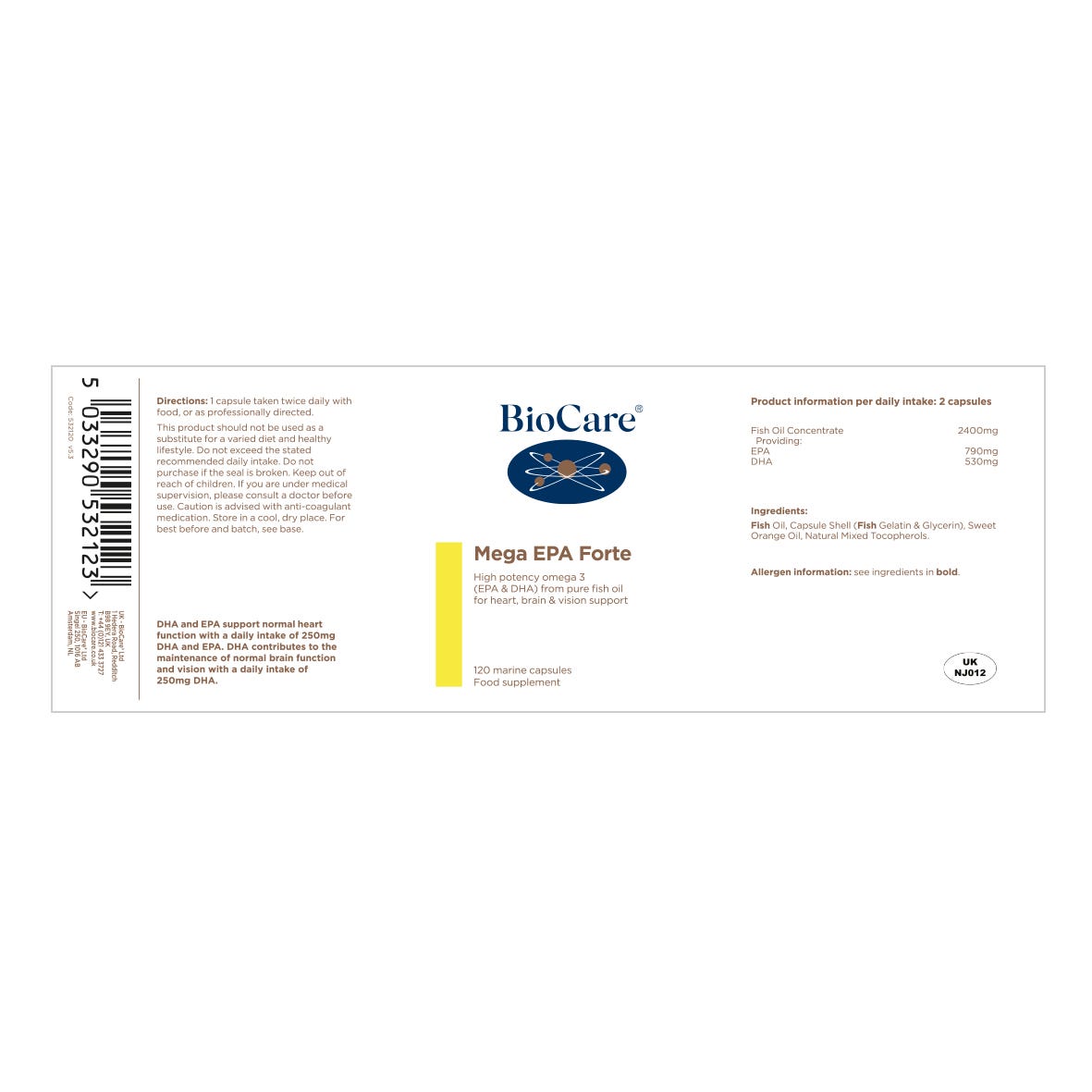 BioCare - Mega EPA Forte Omega 3 Capsules - Medaid International