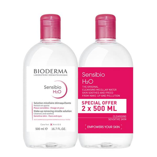 Bioderma H2O Micellar Water 2-pack Bundle - 2x500ml - Medaid - Lebanon