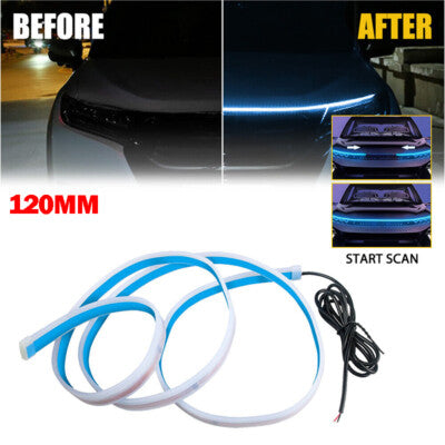 Car Hood Light Strip, Flexible Exterior Car LED Strip Lights Waterproof (Crystal Blue) - Medaid International