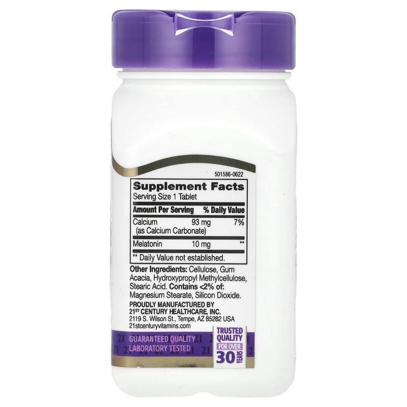 21st Century, Melatonin, Extra Strength, Prolonged Release, 10 mg, 120 Tablets - Medaid