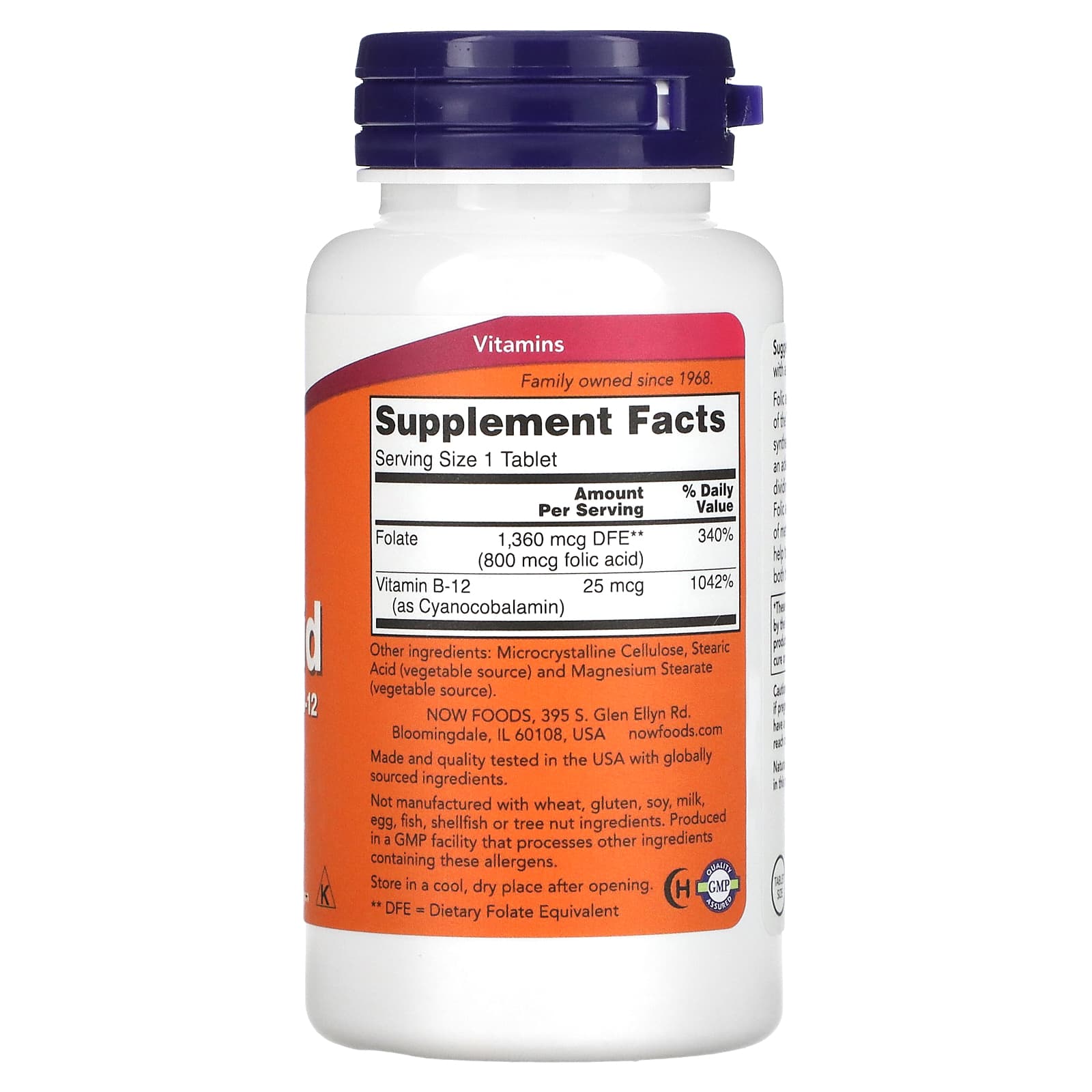 NOW Foods, Folic Acid, 800 mcg, 250 Tablets - Medaid International