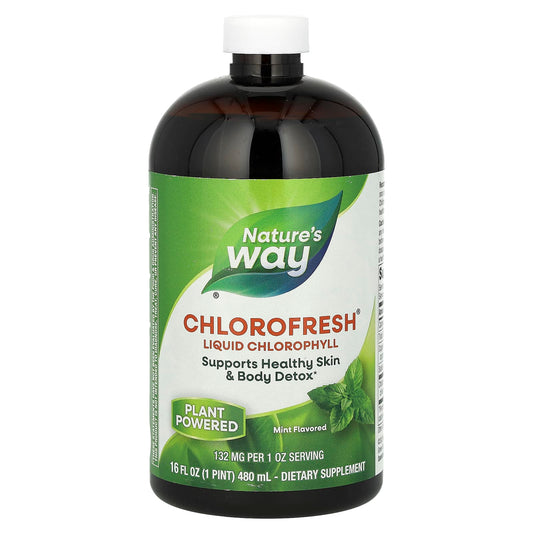 Nature's Way, Chlorofresh, Liquid Chlorophyll, Mint, 132 mg, 16 fl oz (480 ml) (132 mg per 2 Tbsp) - Medaid International