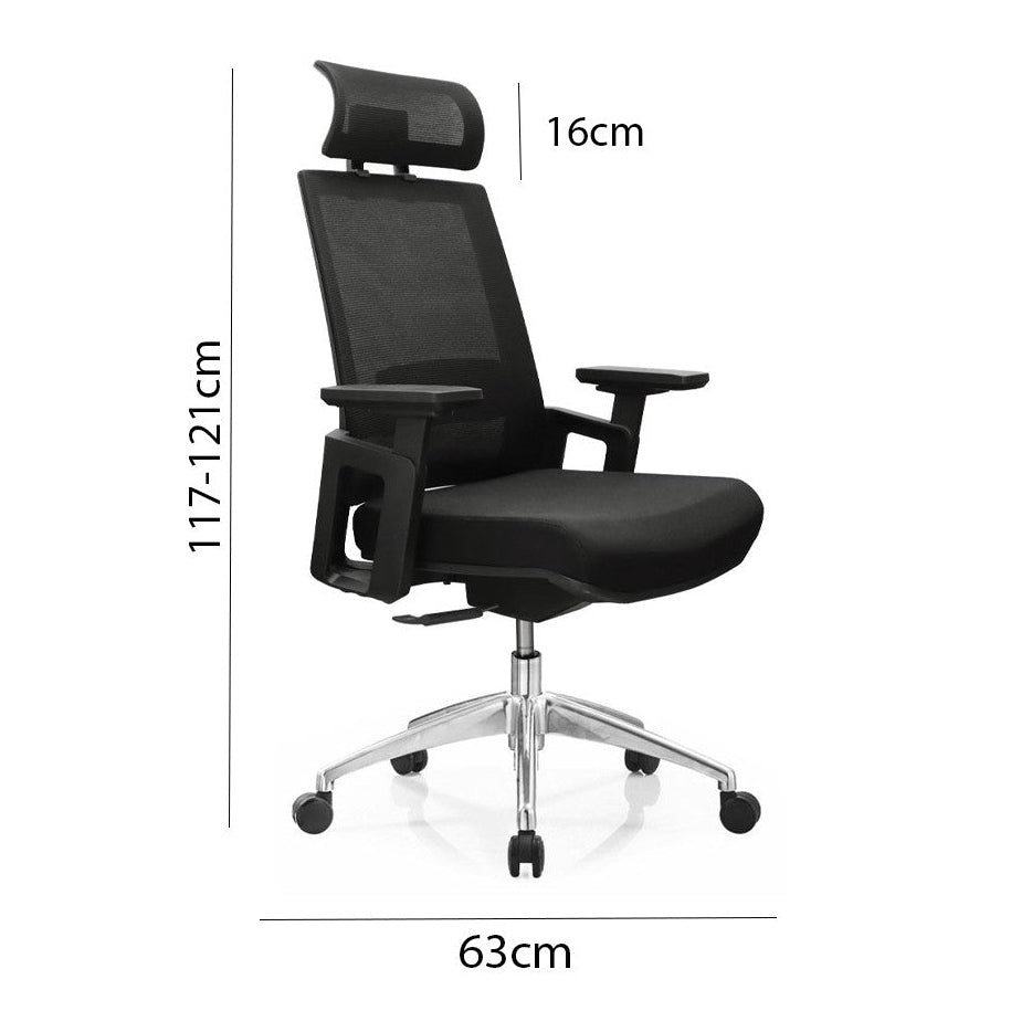 Shop 360° Rotation Office Chair Ergonomic Mesh With Height & Head Rest Adjustment A901 (L70 x W63 x H117-121)cm in Lebanon - Medaid