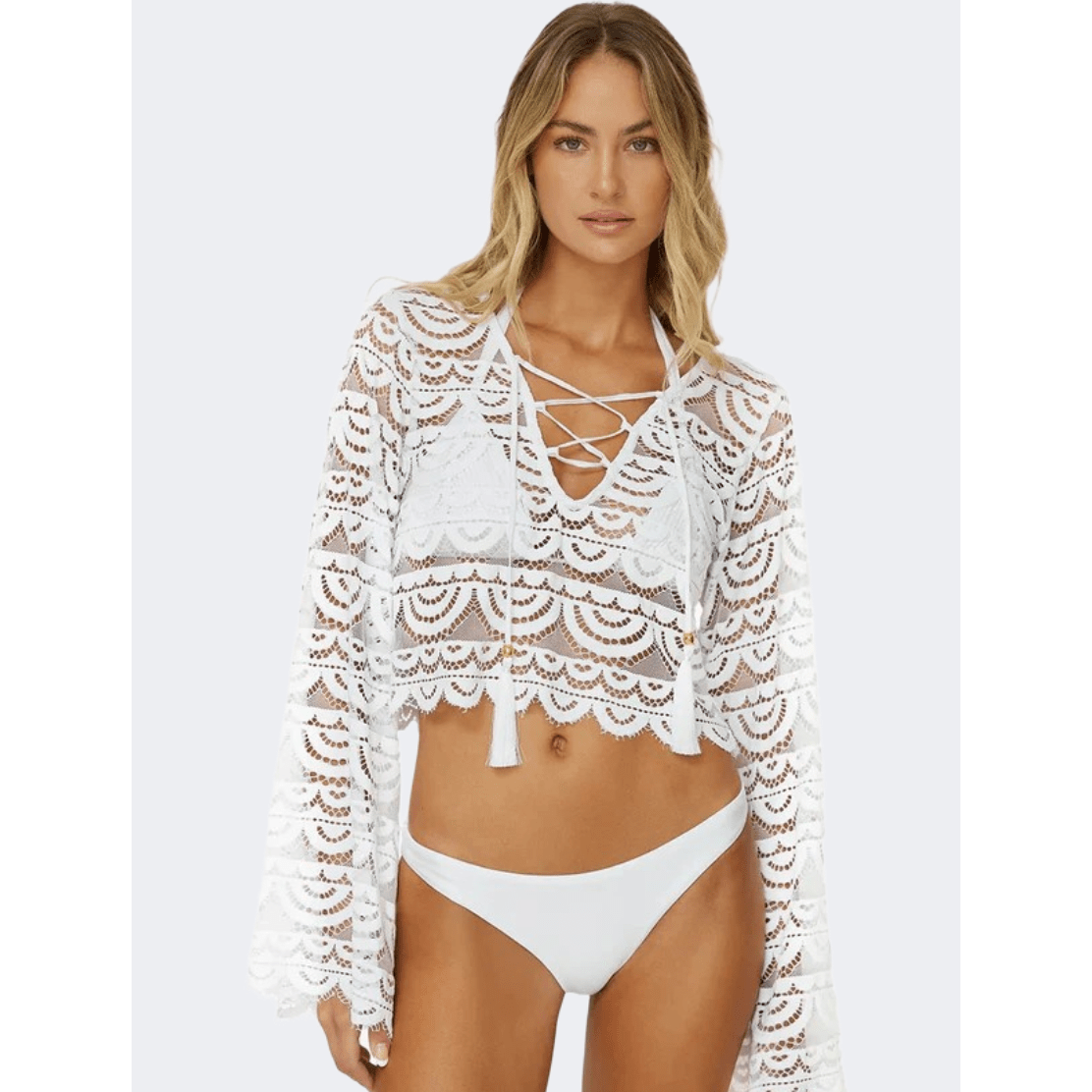 Pq Swim Water Lily Noah Top Women Beach Shirt White - Medaid International