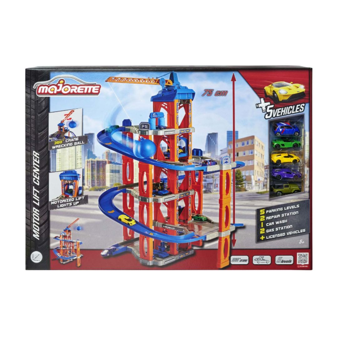 Majorette Garage with Lift and 5 Cars - Medaid International