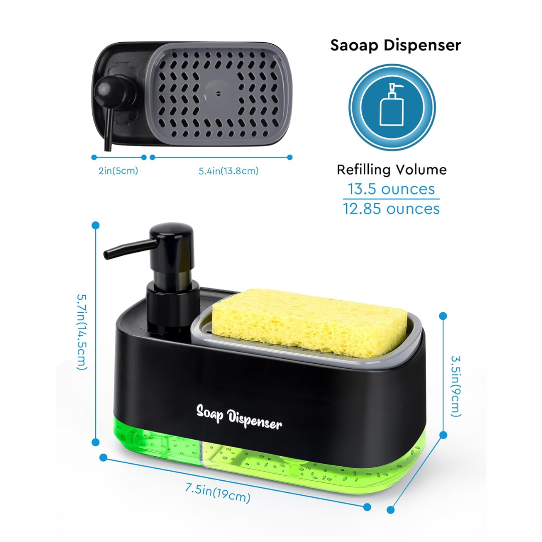 3 in 1 Smart Soap Dispenser - Automatic liquid dispenser for kitchen sink - Medaid International