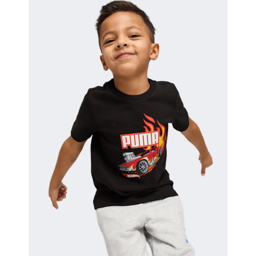 Puma X Hot Wheels Graphic Boys Lifestyle T-Shirt Black - Medaid International