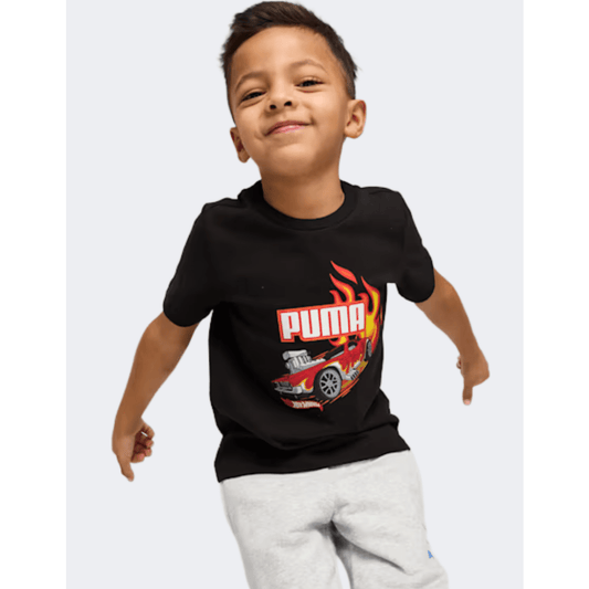 Puma X Hot Wheels Graphic Boys Lifestyle T-Shirt Black - Medaid International