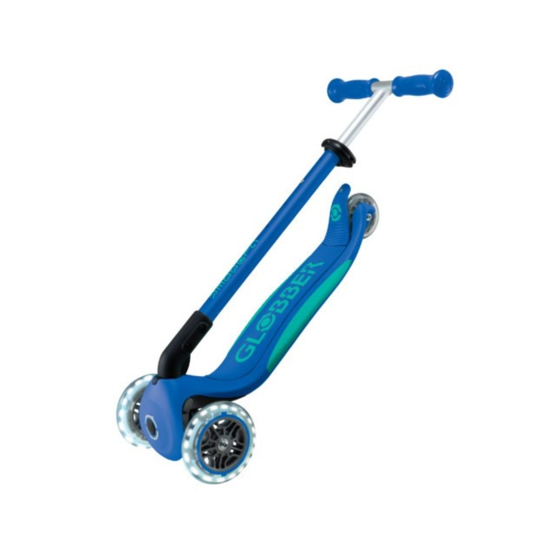 Globber Elite Glow Lights Scooter 3-Wheel Petrol Blue - Medaid International