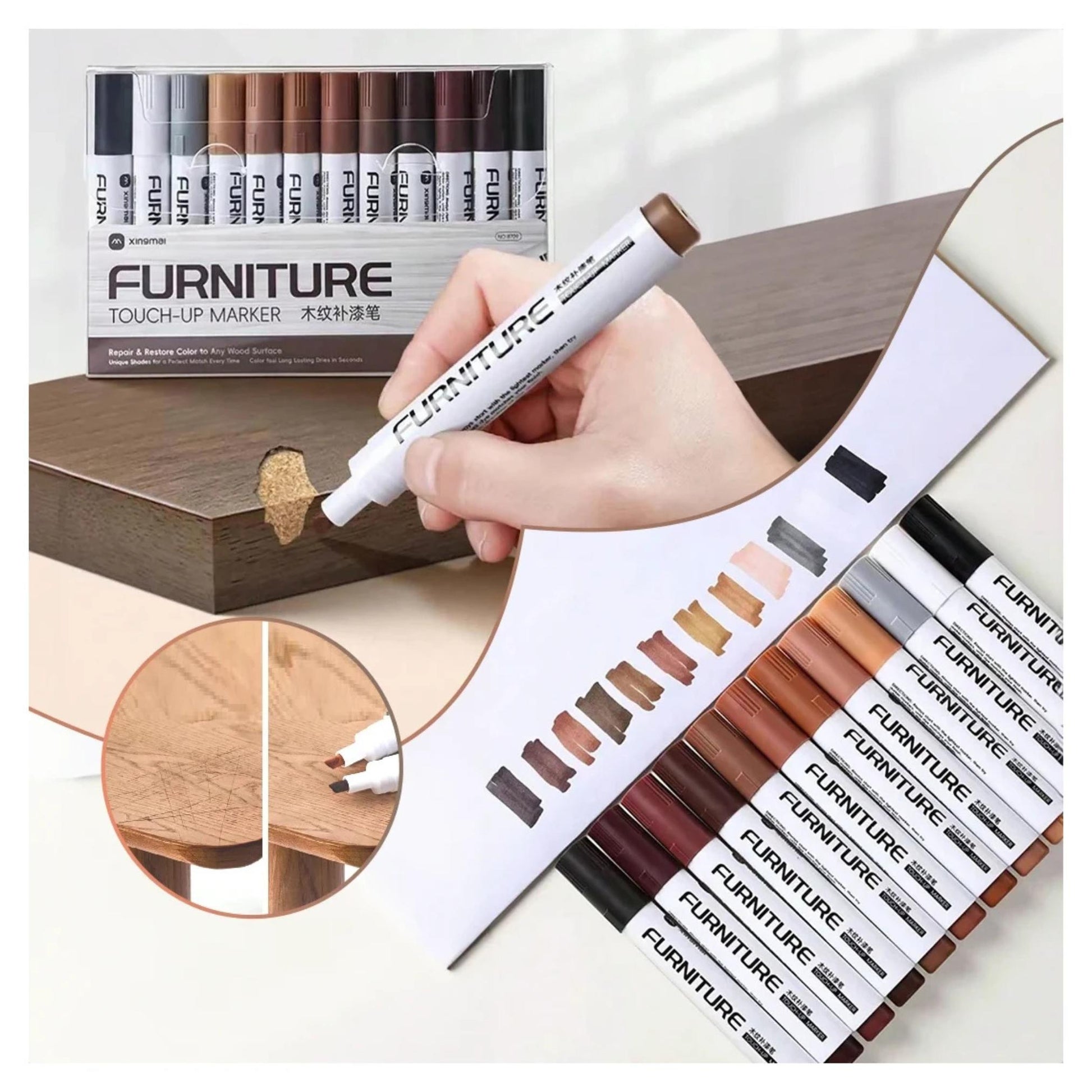 Furniture Scratch Repair Pen (Set of 12) - Medaid International