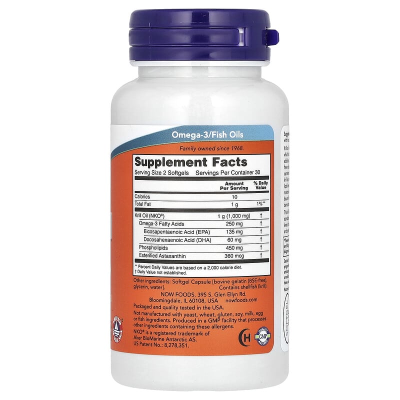 NOW Foods, Krill Oil, 1,000 mg, 60 Softgels - Medaid International