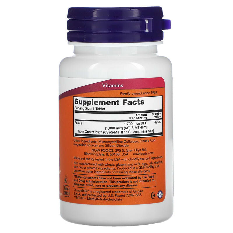 NOW Foods, Methyl Folate, 1,000 mcg, 90 Tablets - Medaid International