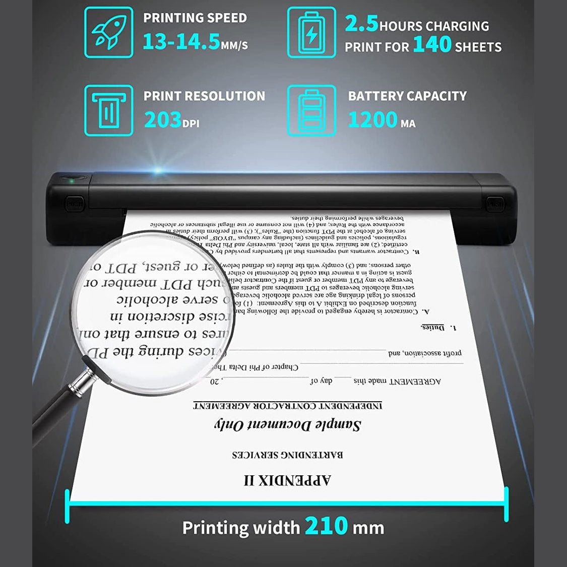 Portable Wireless Printer - Phomemo M08F