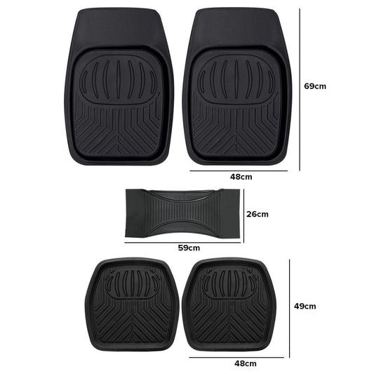 5-Piece Car Floor Mat Set, Anti-Slip Washable Mats for Vehicle Interior Protection (Black) - Medaid International