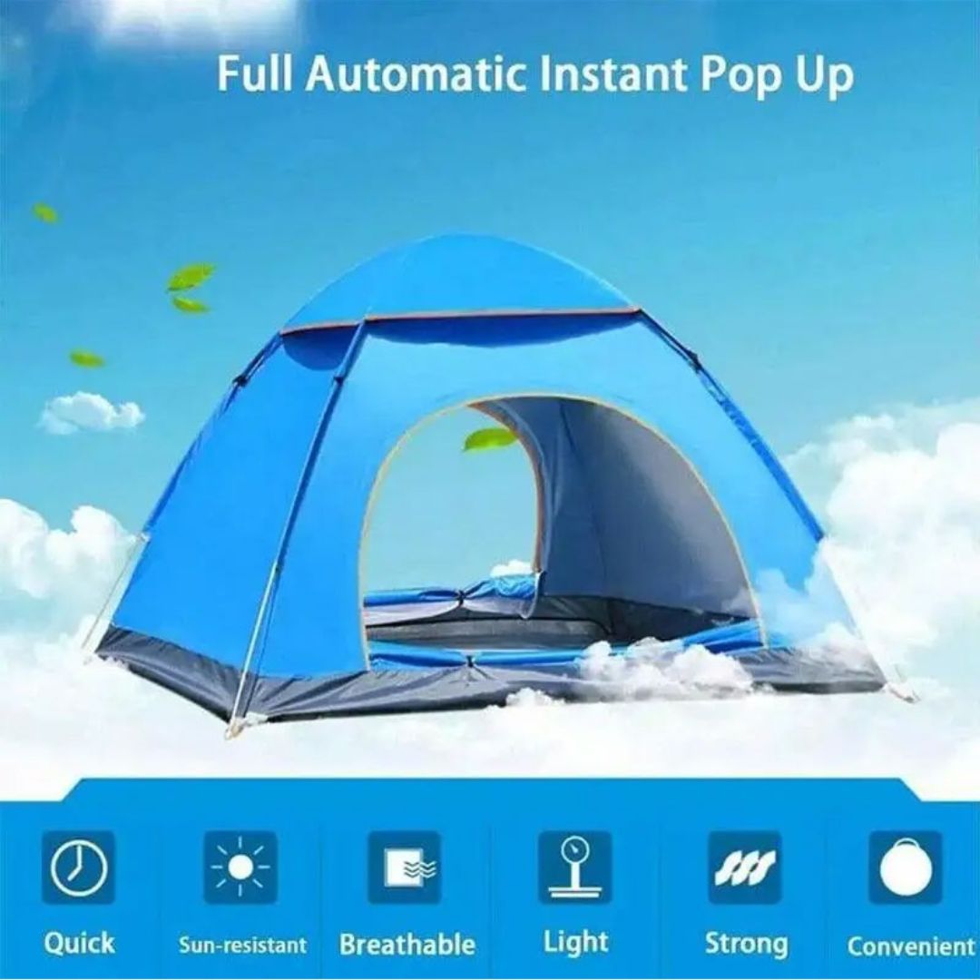 Automatic Pop-Up Tent ‚Äì Double Door, Single Layer, Waterproof & Windproof for Outdoor Camping with Carry Bag ‚Äì Green - Medaid International
