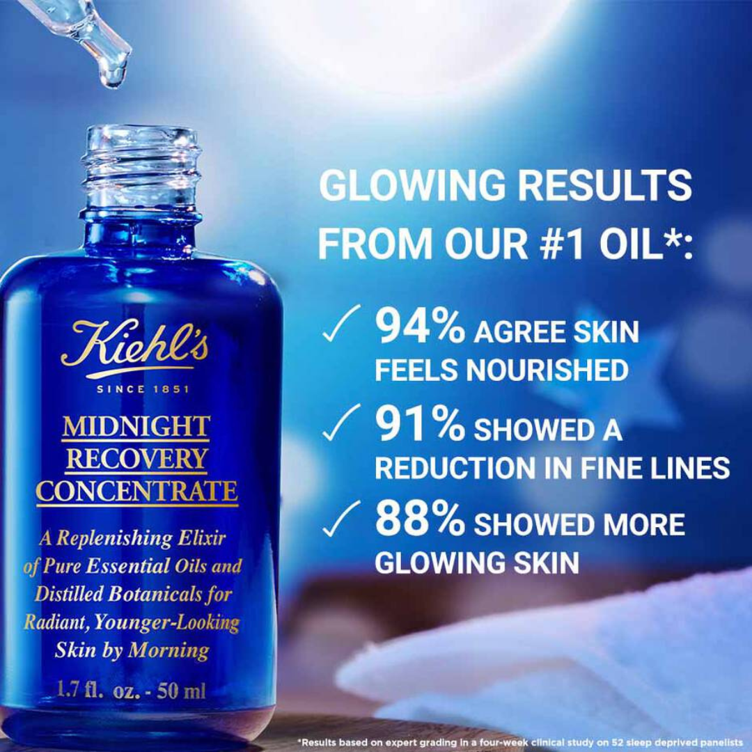 Kiehl's Midnight Recovery Concentrate Face Oil 50ml - Medaid - Lebanon