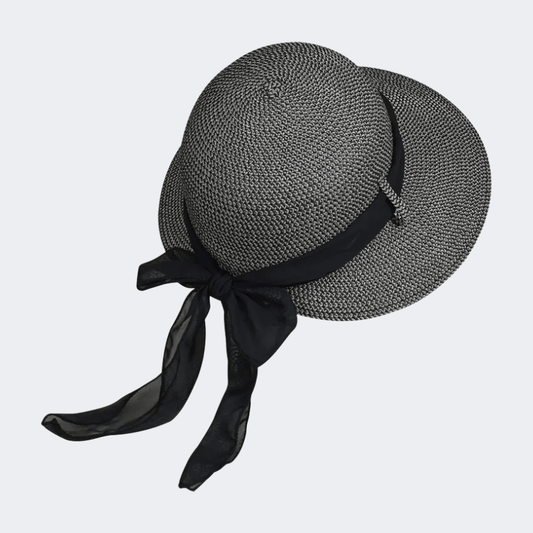 Stamion Japanese With Chiffon Ribbon Women Beach Hat Black - Medaid International
