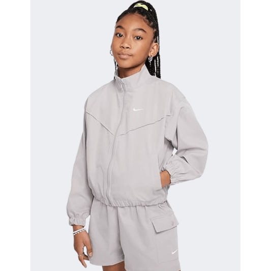 Nike Sportswear Lightweight Oversized Girls Lifestyle Jacket College Grey - Medaid International