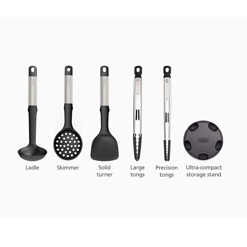 Joseph Joseph Elevate™ Fusion 5-piece Stainless-steel Utensil Set with Compact Stand - Medaid International