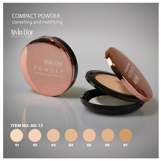 Alvin D'Or Ad-13 Compact Powder Correcting & Mattifying - Medaid