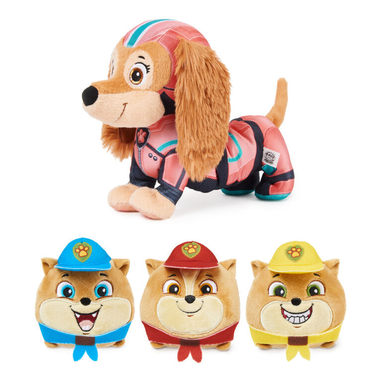 PAW Patrol: The Mighty Movie, Mighty Pups Liberty Plush Toy with Three Junior Patroller Mini Stuffed Animals - Medaid International