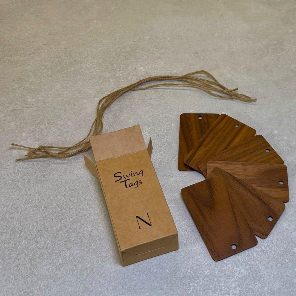 Wooden Swing Tags - Walnut (Pack of 6)