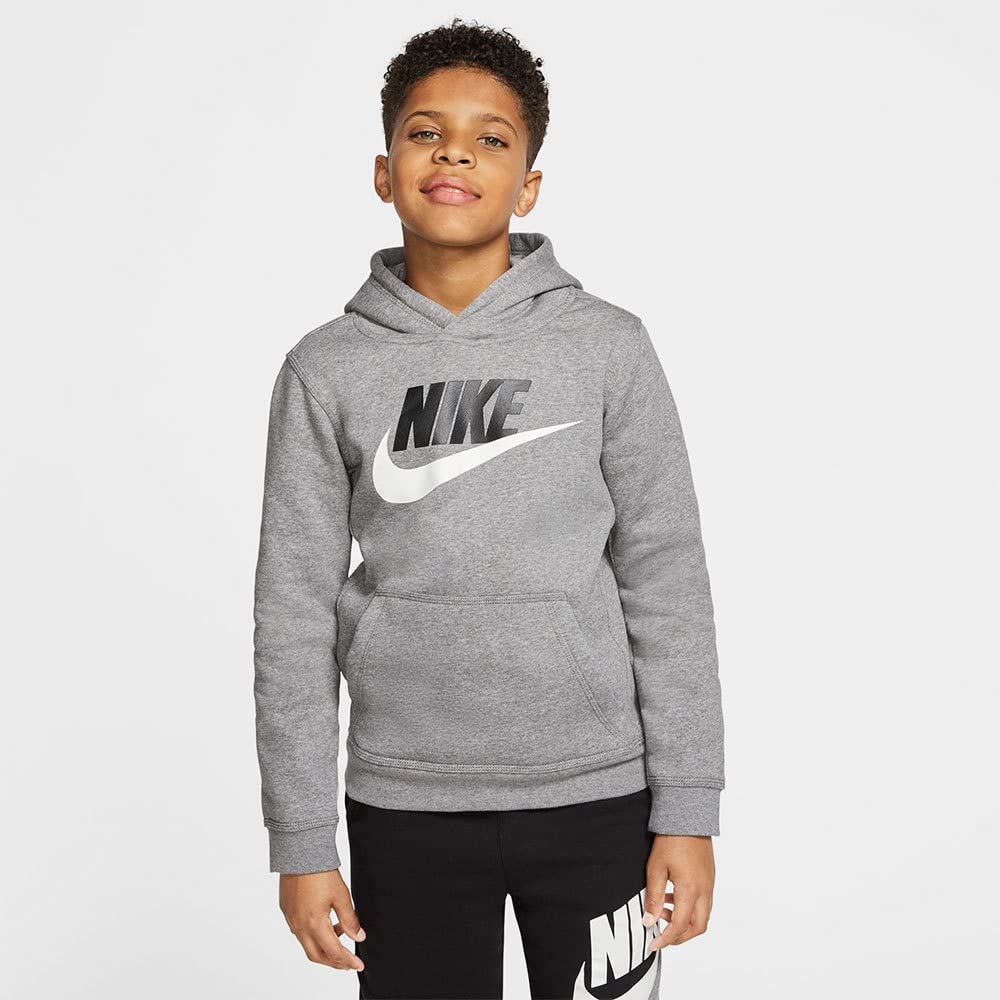 Nike Boys Sportswear Club+ Hbr Pullover Hoodie (US, Numeric, 6, Regular, Carbon Heather) - Medaid International