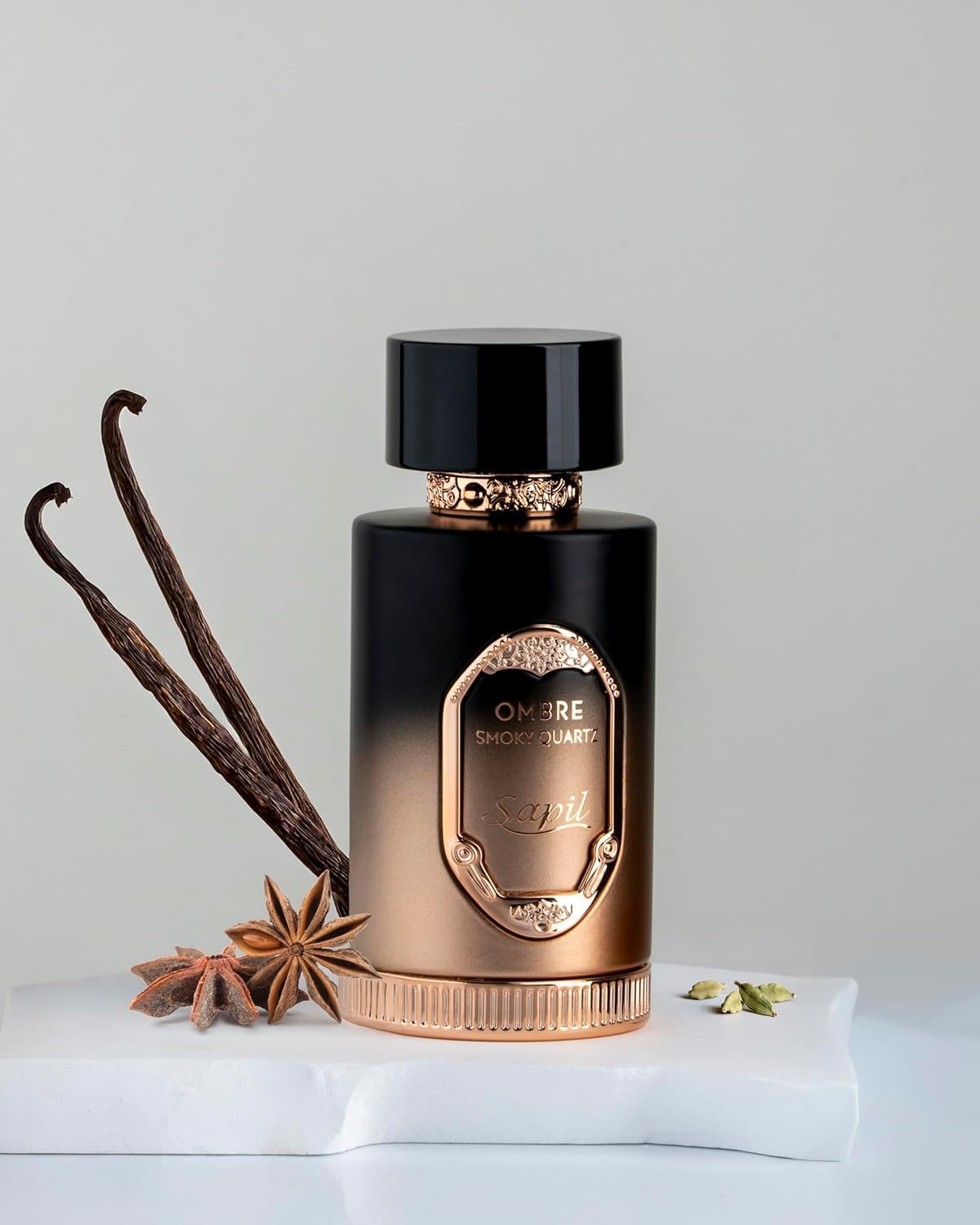 Sapil Ombre Smoky Quartz Unisex Eau De Parfum - Spiced Vanilla, Honey & Tonka Blend - Long-Lasting Warm Aromatic Perfume - 3.38 oz - Medaid International