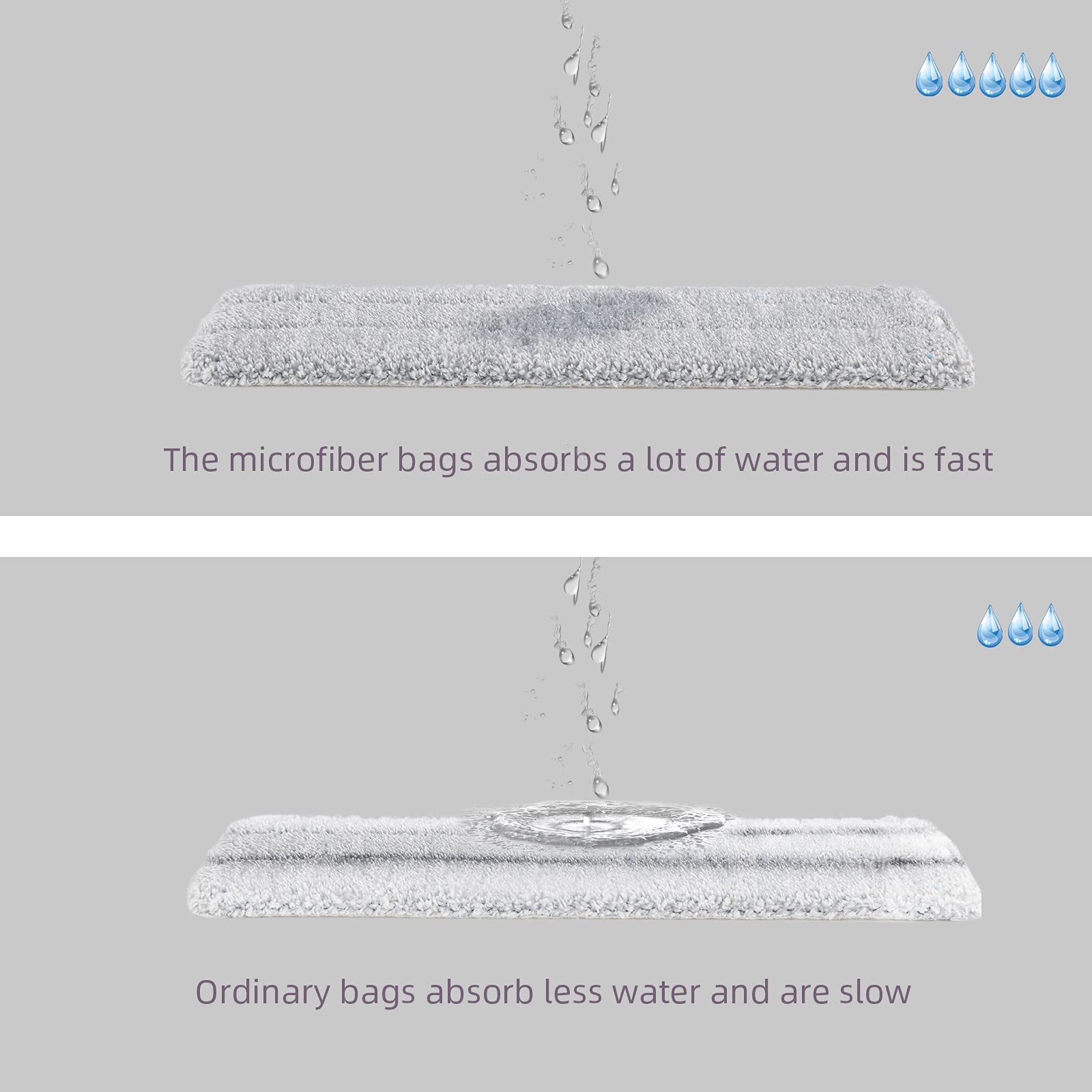 Bycarm Flat Mop Pads Compatible with Joymop, Joymoop Mop Replacement Pads for Joy 13 inch Flat Moop, Washable Squeeze Microfiber Mop pad for Floor Cleaning(8 Pack Refill, 13"X 4.9") - Medaid International