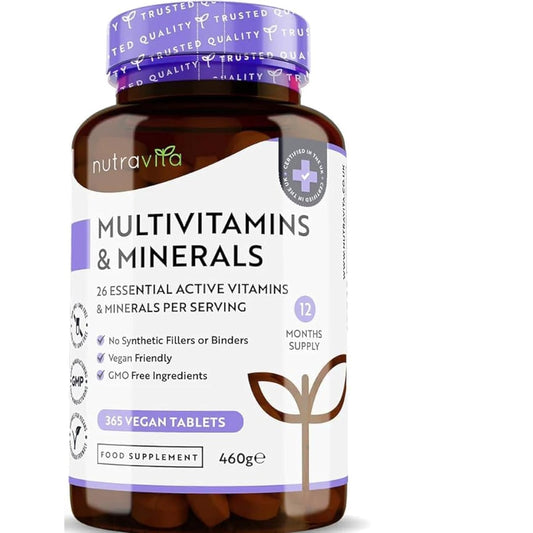 Multivitamins & Minerals - 365 Vegan Multivitamin Tablets - 1 Year Supply - Multivitamin Tablets for Men and Women with 26 Essential Active Vitamins & Minerals-1 - Medaid International