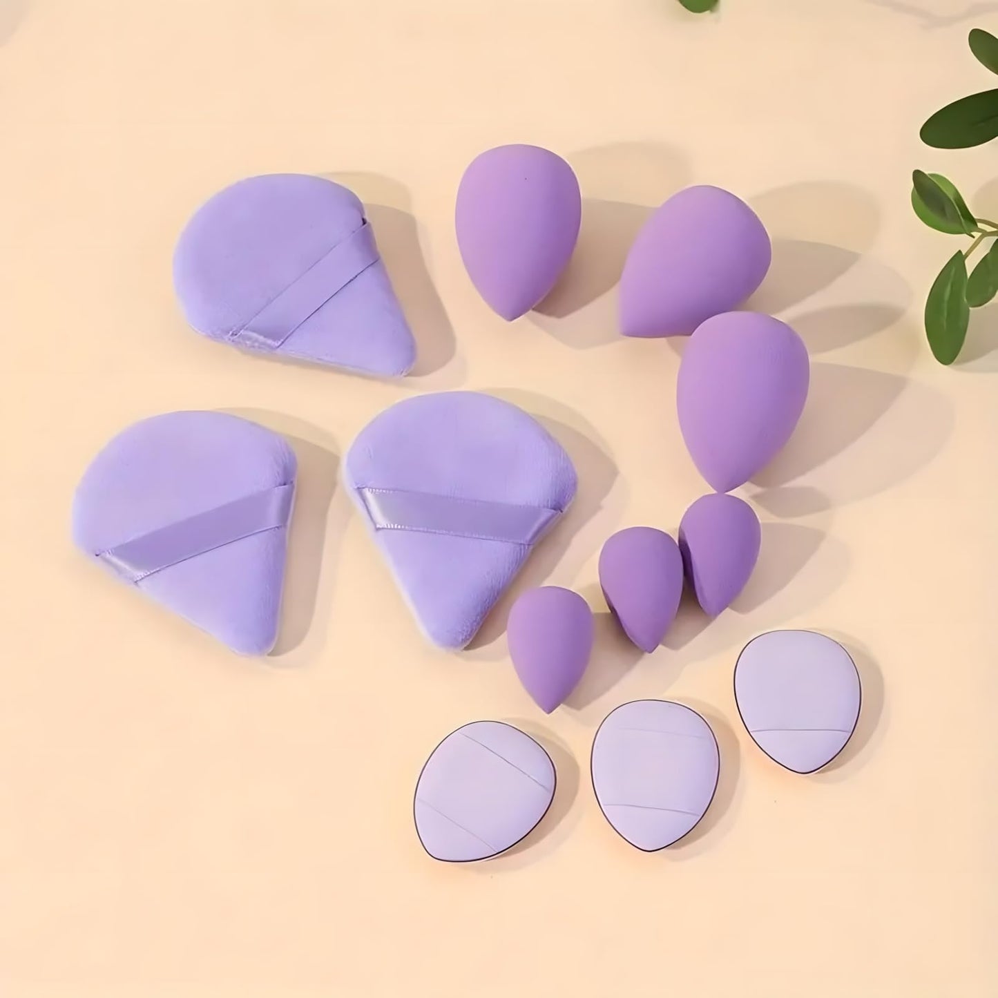Makeup Sponge Set, 12 Pieces Latex Free Flawless Soft Setting, Beauty Blender Sponge Suitable for Liquid, Cream and Powder, Equipped with 3 Mini Beauty Sponges and 3 Mini Powder Puffs（Violet） - Medaid International
