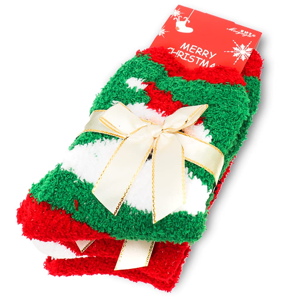 Yoicy Women Christmas Fuzzy Fluffy Socks - Cozy Warm Slipper Bed Socks For Xmas Gift - Medaid International
