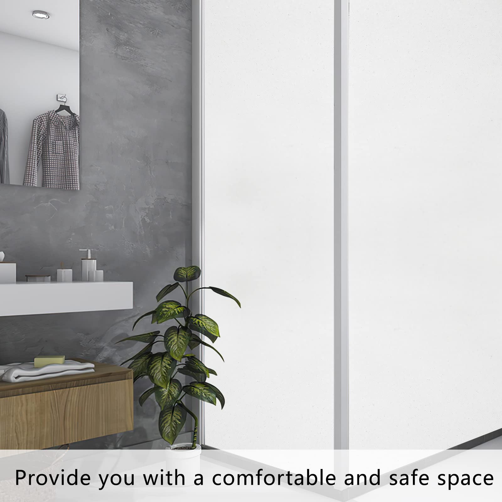 Arthome Privacy Window Films,35.4 x 100 inches PVC Glass Film Frosted No Glue Self Static Cling UV Blocking for Bathroom Living Room Bedroom Kitchen Office Home (90 x 254 CM, AH017W) - Medaid International