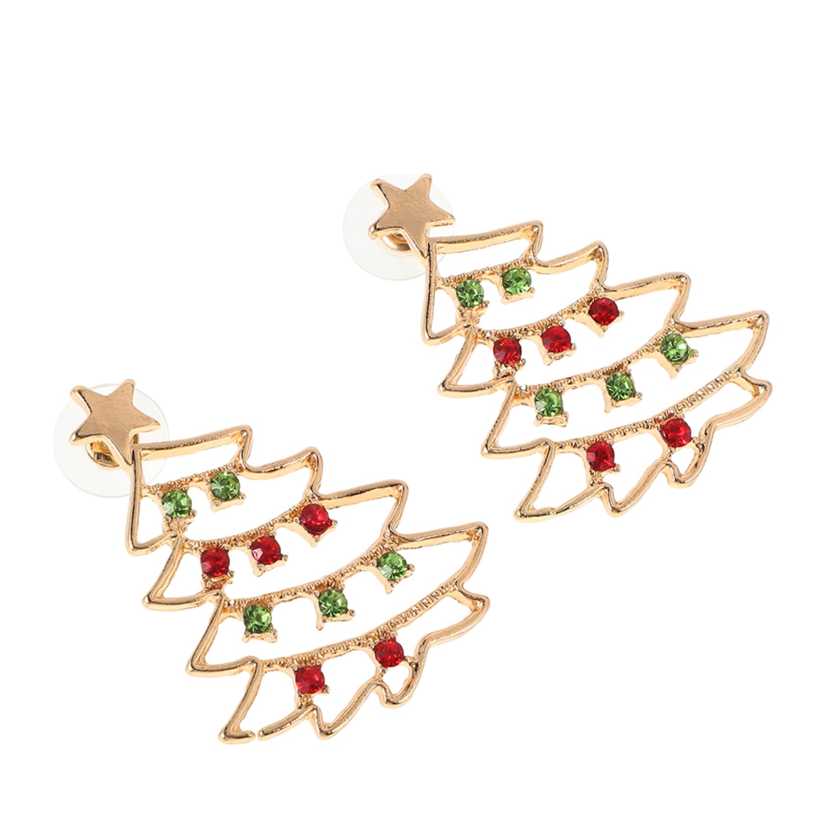 1Pair Exquisite Christmas Tree Shape for Women Holiday Jewelry Festive Cartoon Design Durable Present for Xmas Parties - Medaid International